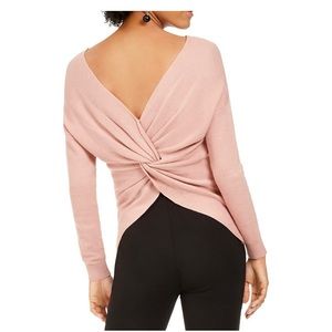 Bar III Twist Sweater, Blush, Size M